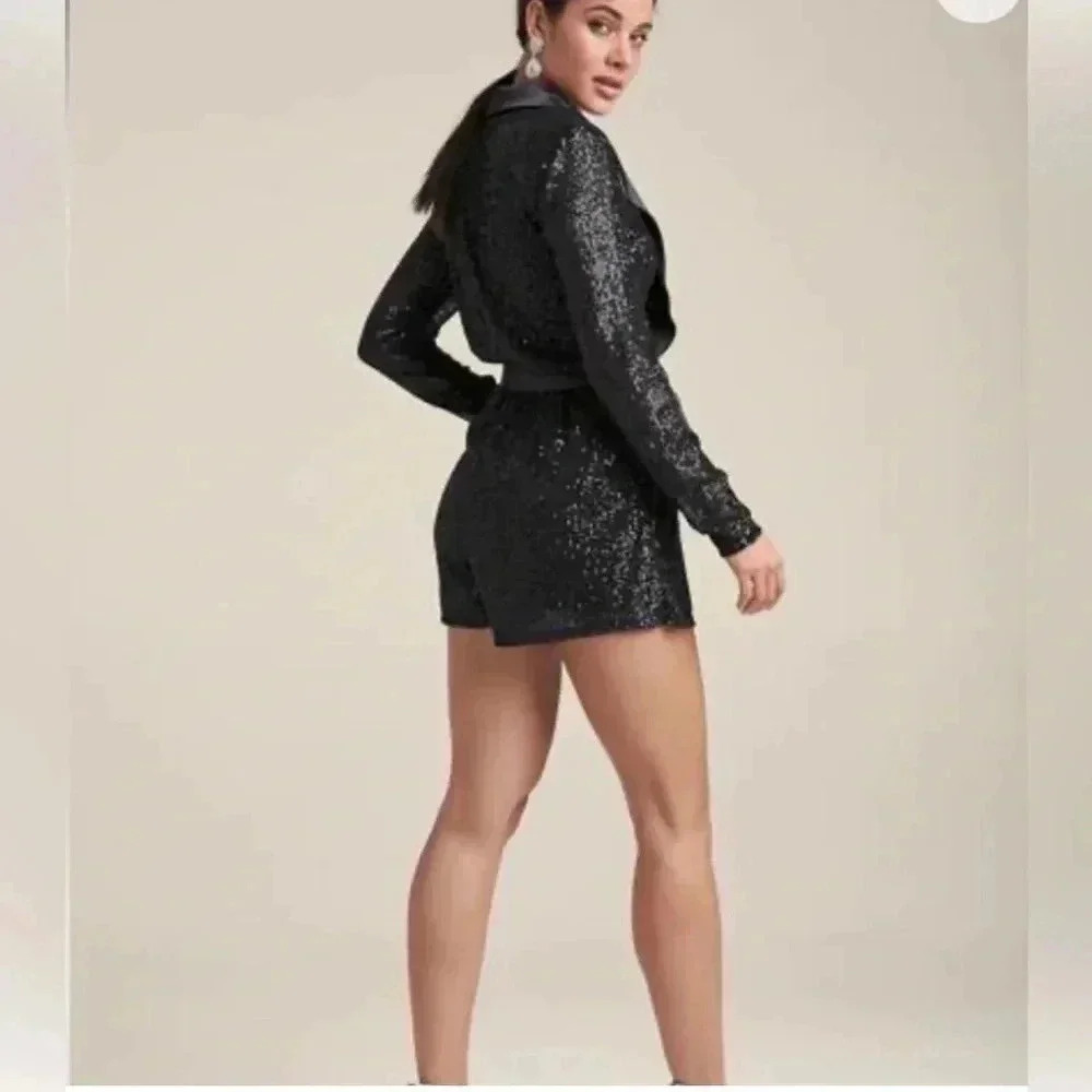 Sequin Tuxedo Romper - image 2